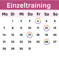 Buchungskalender für Einzeltraining